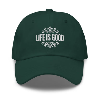 Embroidered Adjustable Baseball Cap - Life is Good Inspirational Hat