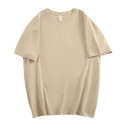 WAVLATII Oversized Summer T Shirts for Women Men Brown Casual Female Korean Streetwear Tees Unisex Basic Solid Young Cool Tops